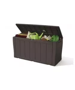 BAULE DA ESTERNO KETER "SHERWOOD" IN RESINA MARRONE EFFETTO LEGNO 270 LT 117X45X58 CM